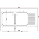 Holmes Fully Assembled Stainless Steel Sink Right Hand Drainer 1800mm