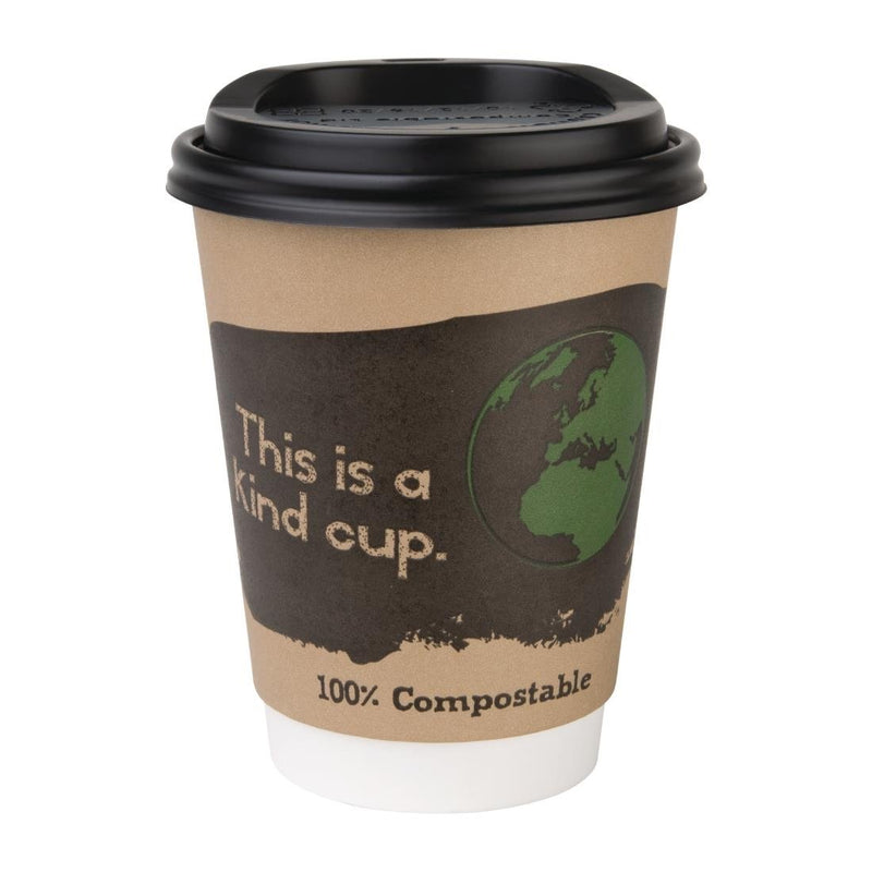 Fiesta Compostable Coffee Cup Lids 340ml / 12oz (Pack of 50)