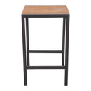 Bolero Quadratischer Stehtisch aus Stahl und Akazie, 600 mm