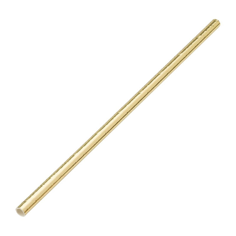 Utopia Biologisch abbaubare Papierstrohhalme, Gold (250 Stück)