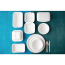 Fiesta kompostierbare Bagasse-Lebensmittelbehälter mit Scharnier, 182 mm