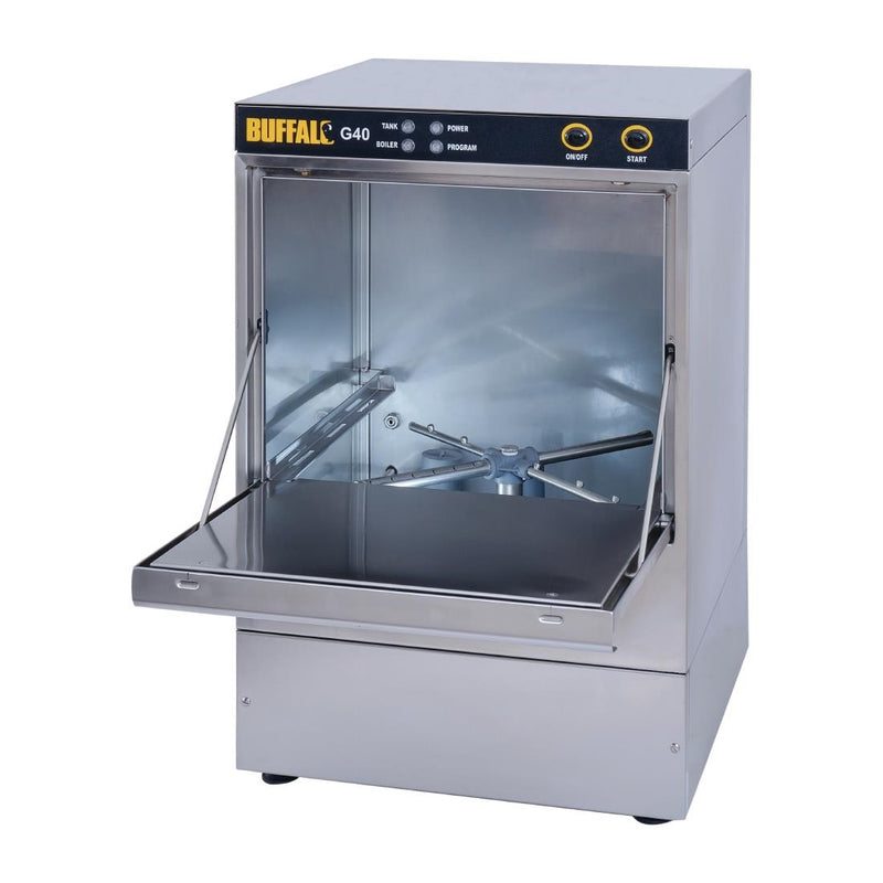 Buffalo Undercounter Glasswasher with Drain Pump 400x400mm Baskets