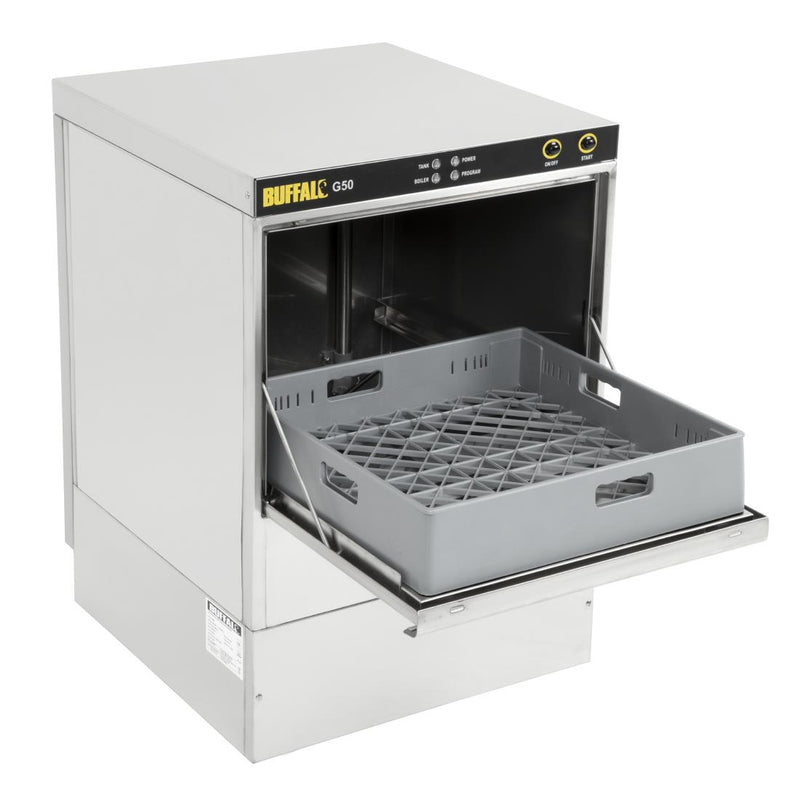 Buffalo Undercounter Glasswasher with Drain Pump 500x500mm Baskets