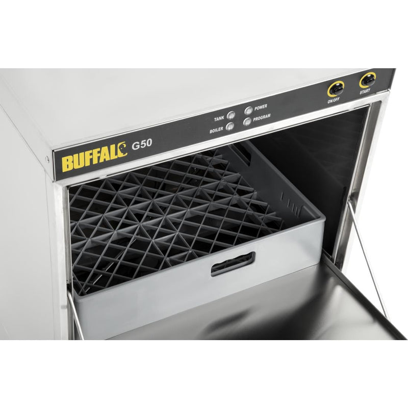 Buffalo Undercounter Glasswasher with Drain Pump 500x500mm Baskets