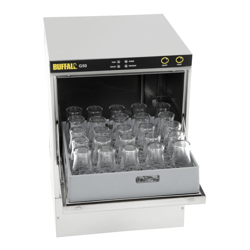 Buffalo Undercounter Glasswasher with Drain Pump 500x500mm Baskets