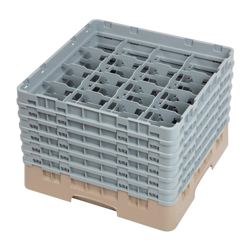 Cambro Camrack Beige 16 Fächer, maximale Glashöhe 298 mm