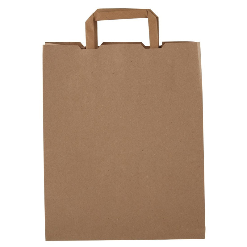 Vegware Compostable Recycled Paper Carrier Bags Large (Pack of 250)