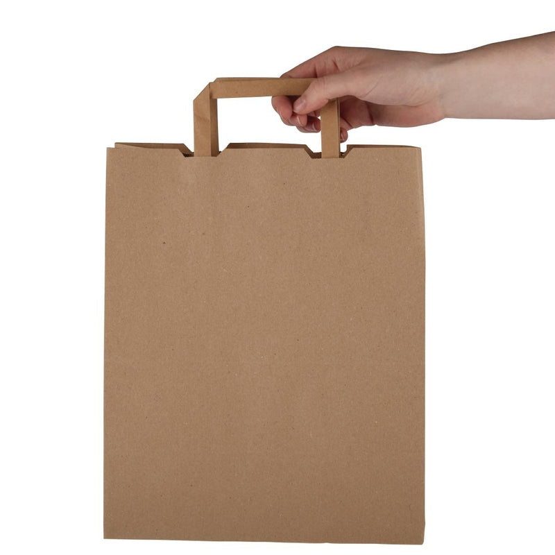 Vegware Compostable Recycled Paper Carrier Bags Large (Pack of 250)