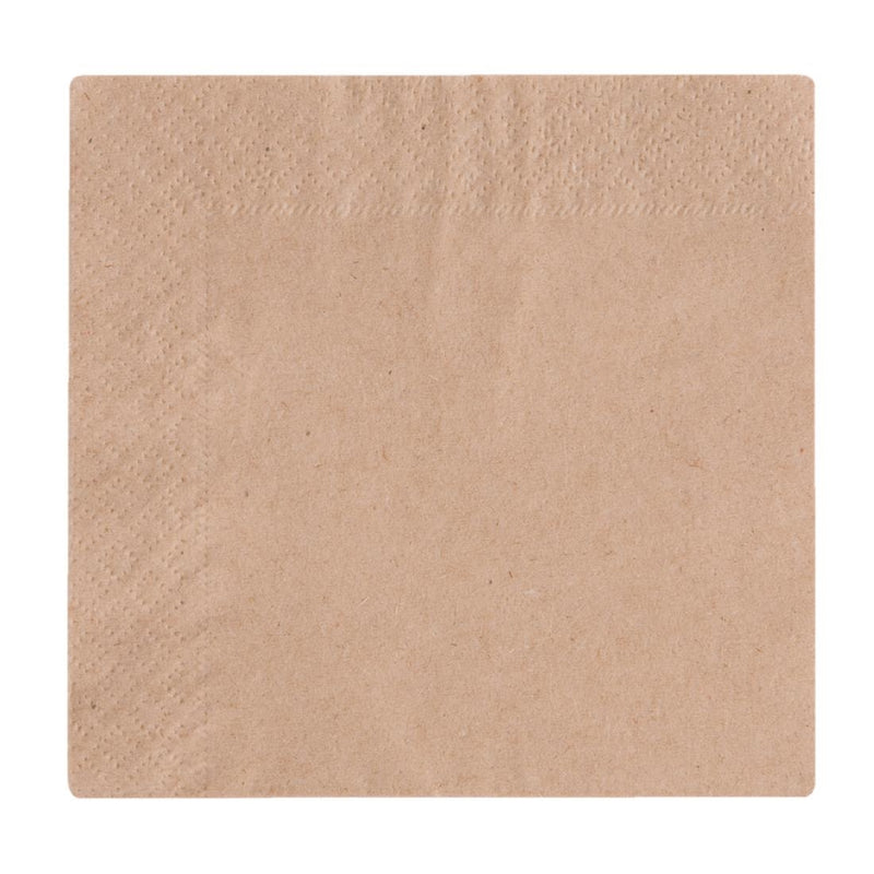 Vegware Recycled Cocktail Napkin Kraft 24x24cm 2ply 1/4 Fold (Pack of 4000)