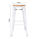 Bolero Bistro-Hochhocker mit Holzsitzpolster, Weiß (4er-Pack)