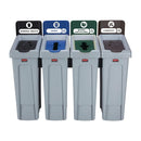 Rubbermaid Slim Jim Four Stream Recycling Station 87Ltr