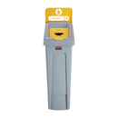 Rubbermaid Slim Jim Plastic Recycling Station Yellow 87Ltr