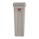 Rubbermaid Slim Jim Container With Venting Channels Beige 87Ltr