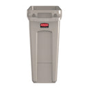 Rubbermaid Slim Jim Container With Venting Channels Beige 60Ltr