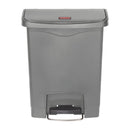 Rubbermaid Slim Jim Step On Front Step Pedal Bin Grey 30Ltr