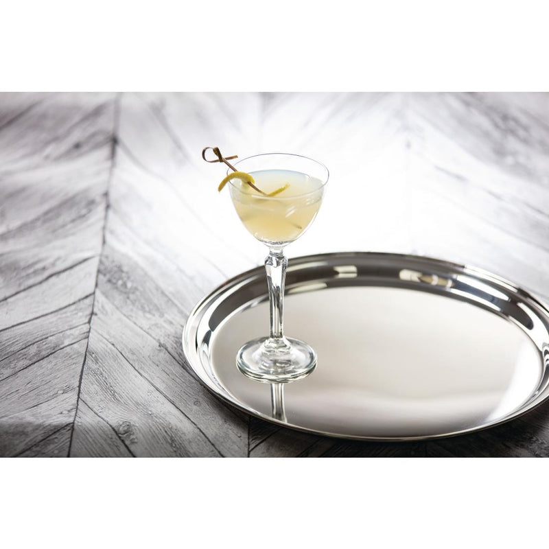 Olympia Rundes Servicetablett aus Edelstahl, 305 mm