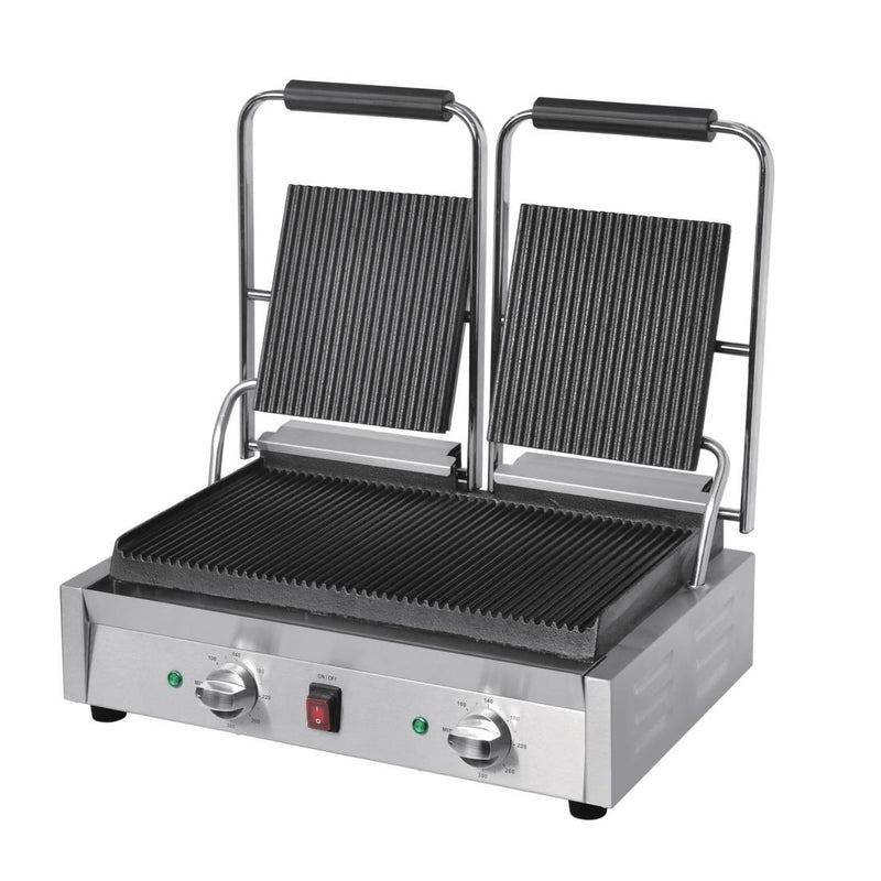 Buffalo Bistro Double Ribbed Contact Grill