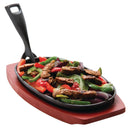 Olympia Cast Iron Oval Sizzler with Wooden Stand 240mm (Pack of 6)