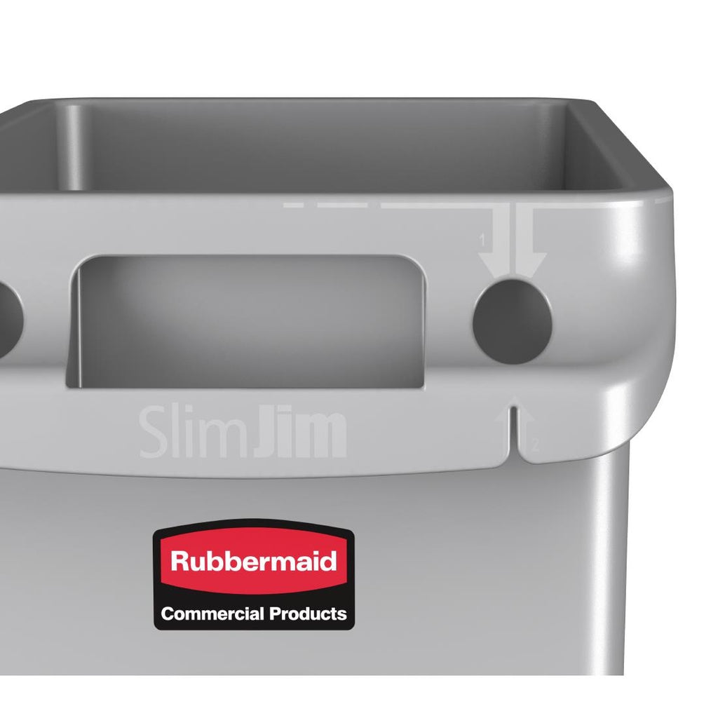 Venting Channel Containers Rubbermaid Slim Jim Container With Venting Channels Grey 60Ltr