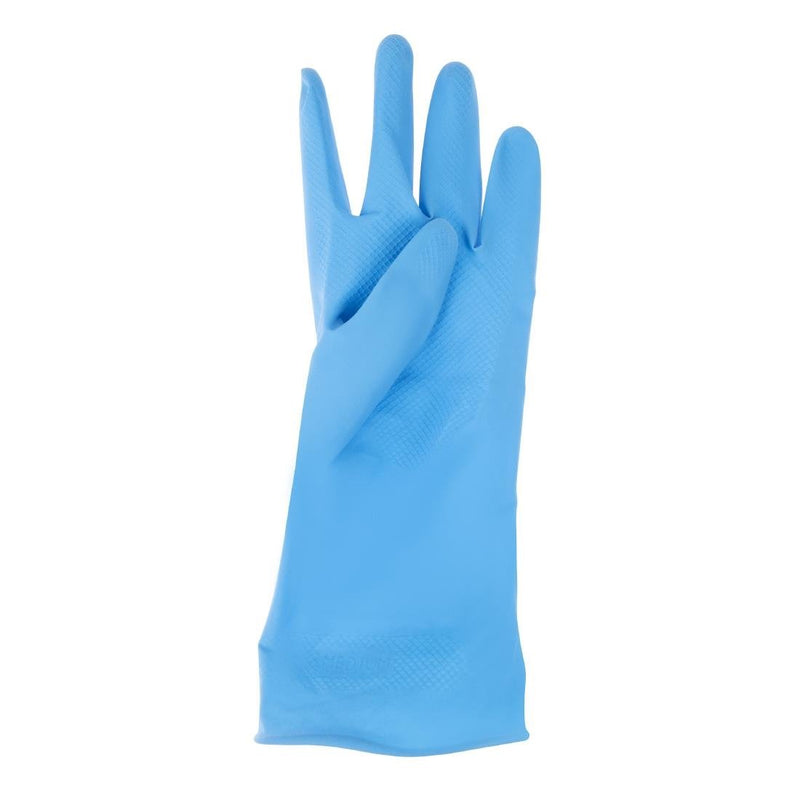 Jantex Latex Household Gloves Blue Medium