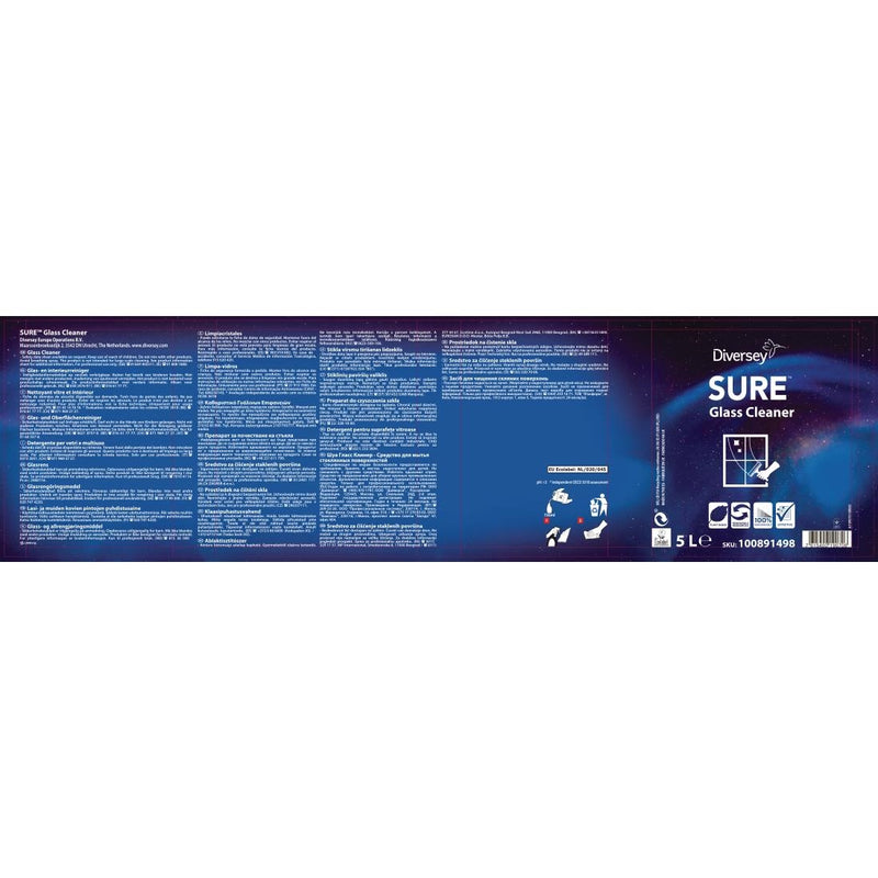 SURE Glasreiniger, gebrauchsfertig, 5 l (2er-Pack)