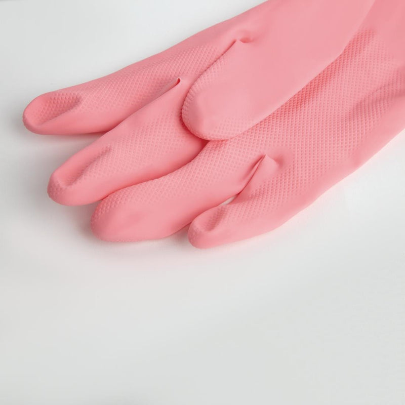 MAPA Vital 115 Liquid-Proof Light-Duty Janitorial Gloves Pink Large