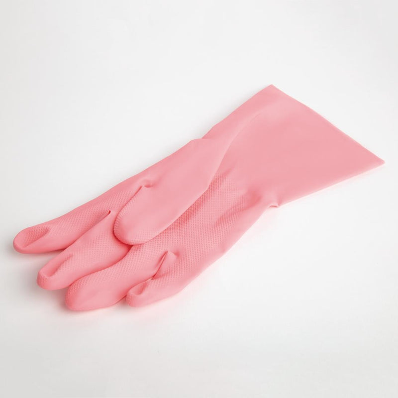 MAPA Vital 115 Liquid-Proof Light-Duty Janitorial Gloves Pink Large