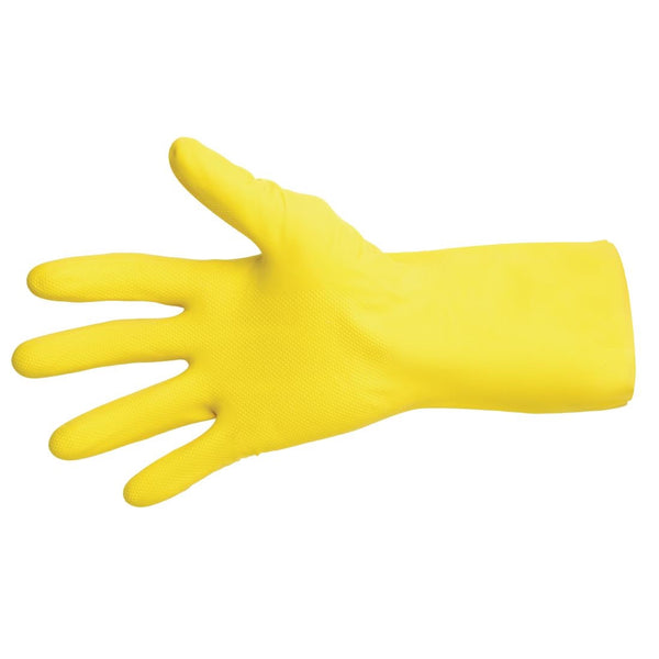 MAPA Vital 124 Liquid-Proof Light-Duty Janitorial Gloves Yellow Large