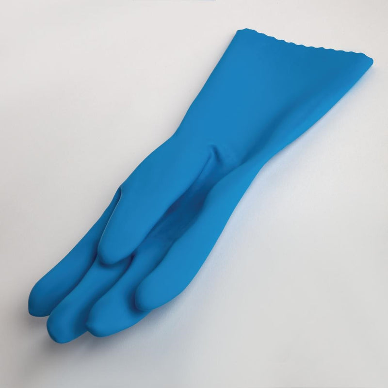 MAPA Jersette 308 Flüssigkeitsdichte Handschuhe für den Umgang mit Lebensmitteln, Blau, Medium