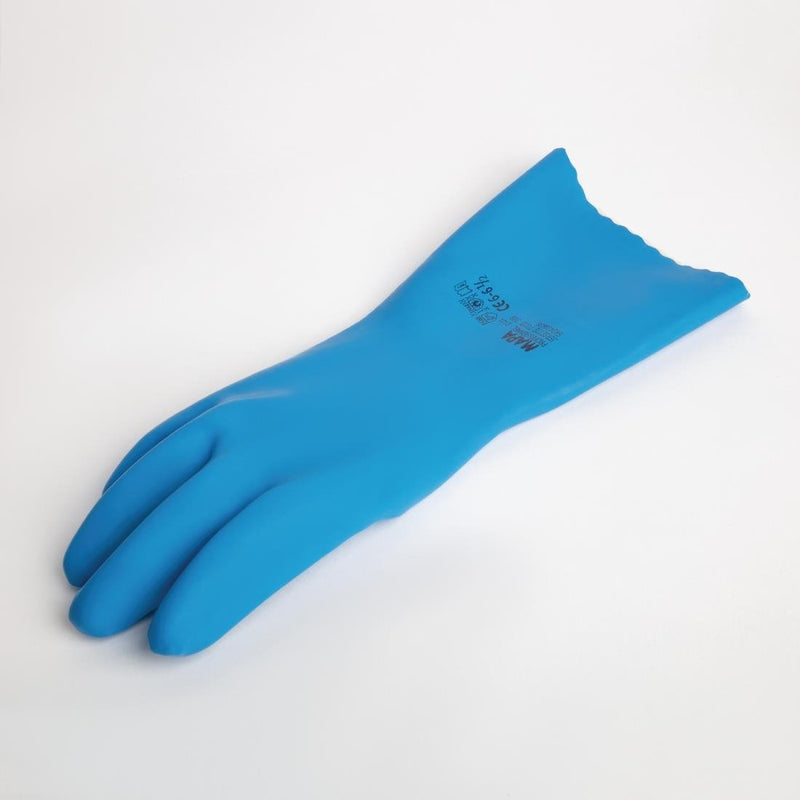 MAPA Jersette 308 Flüssigkeitsdichte Handschuhe für den Umgang mit Lebensmitteln, Blau, Medium