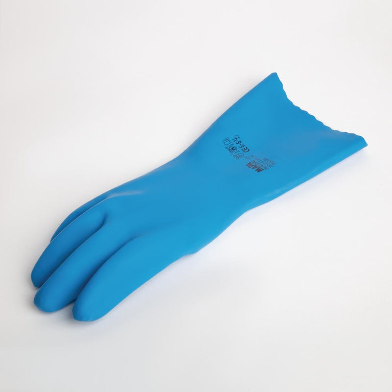 MAPA Jersette 308 Flüssigkeitsdichte Handschuhe für den Umgang mit Lebensmitteln, Blau, Größe L