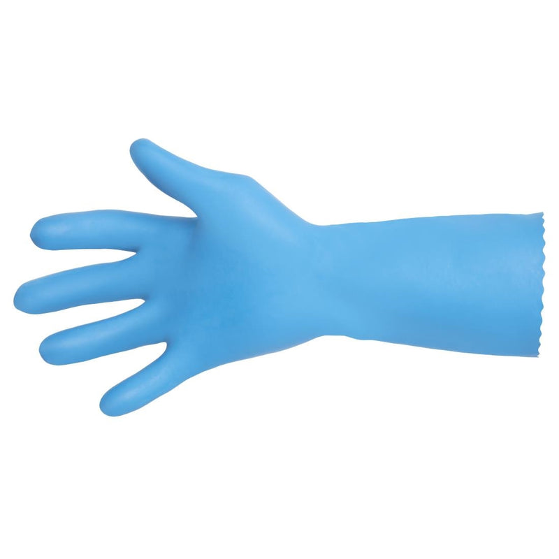 MAPA Jersette 308 Flüssigkeitsdichte Handschuhe für den Umgang mit Lebensmitteln, Blau, Medium