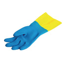 MAPA Alto 405 Liquid-Proof Heavy-Duty Janitorial Gloves Blue and Yellow Extra Large