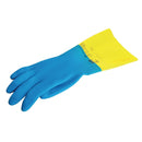 MAPA Alto 405 Liquid-Proof Heavy-Duty Janitorial Gloves Blue and Yellow Medium