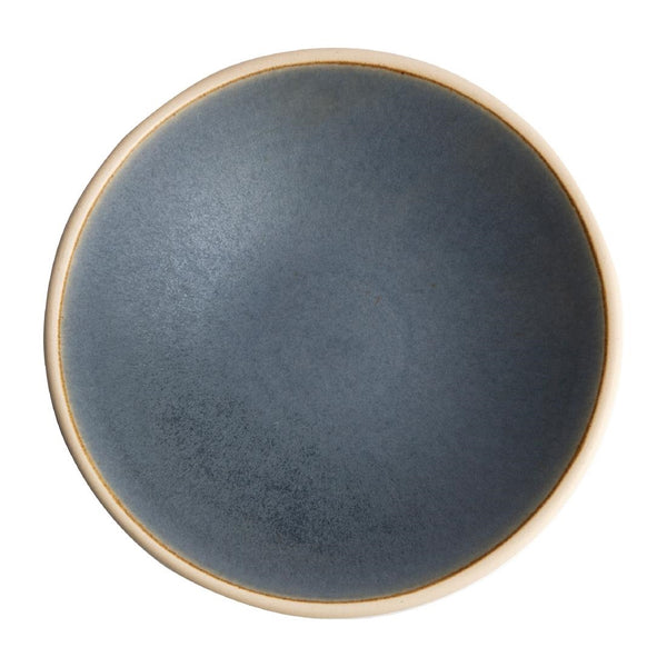 Olympia Canvas flache konische Schüssel, blauer Granit, 200 mm, 6 Stück