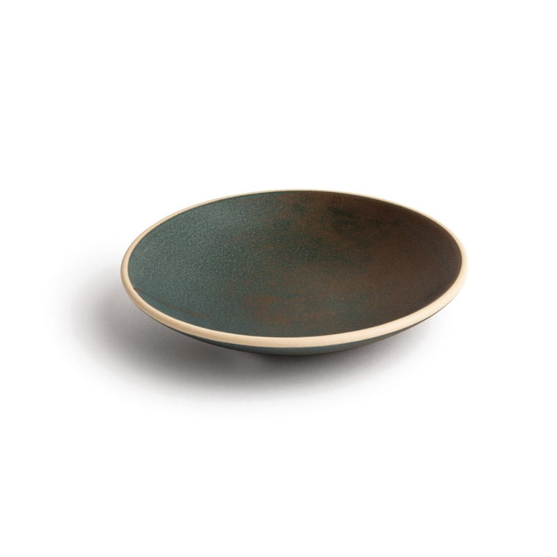 Olympia Canvas Shallow Tapered Bowl Green Verdigris 200mm (Pack of 6)