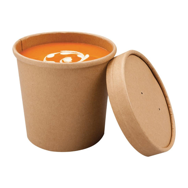 Colpac Recyclable Kraft Microwavable Soup Cups 350ml / 12oz (Pack of 500)