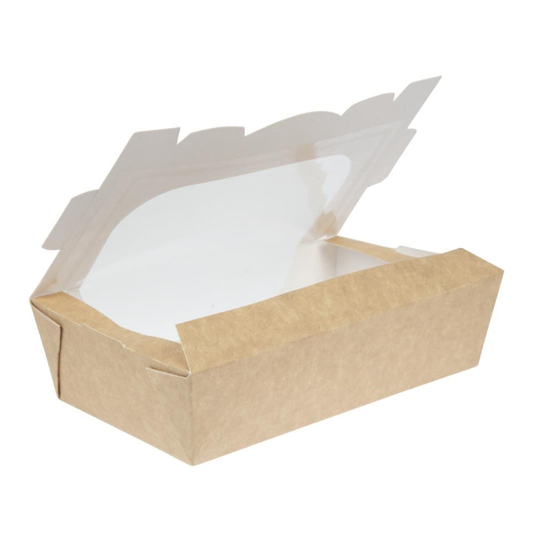 Colpac recycelbare Kraft-Salatboxen mit Tuck-Top-Verschluss und Fenster, 1000 ml/35 oz (200 Stück)