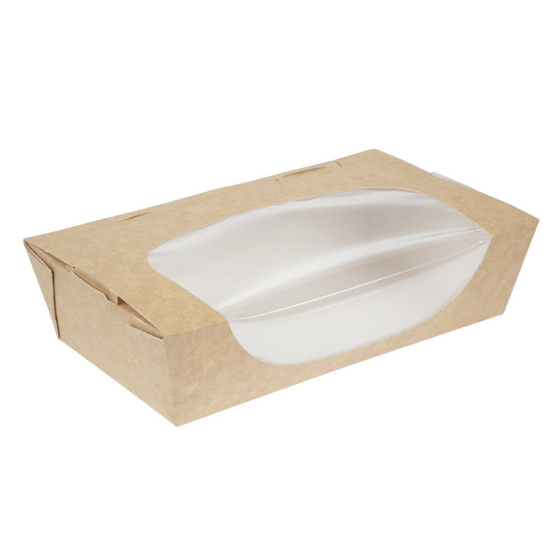 Colpac recycelbare Kraft-Salatboxen mit Tuck-Top-Verschluss und Fenster, 1000 ml/35 oz (200 Stück)