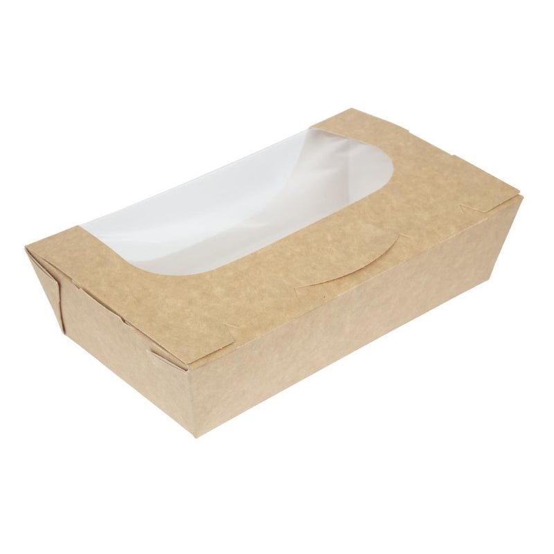 Colpac recycelbare Kraft-Salatboxen mit Tuck-Top-Verschluss und Fenster, 1000 ml/35 oz (200 Stück)