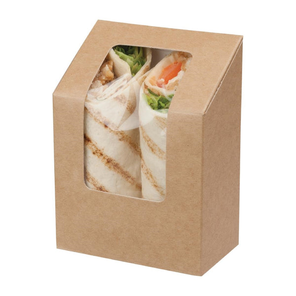 Colpac Zest Compostable Kraft Tuck-Top Tortilla Wrap Packs With Cellulose Window (Pack of 500)