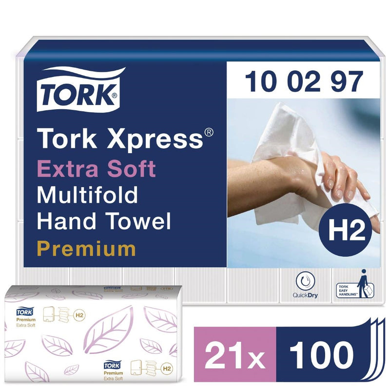 Tork Xpress extraweiche, mehrfach gefaltete Handtücher, 2-lagig (2100 Stück)