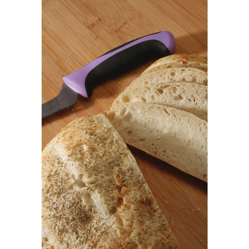 Mercer Millennia Culinary Allergen Safety Offset Brotmesser mit Wellenschliff, 20 cm