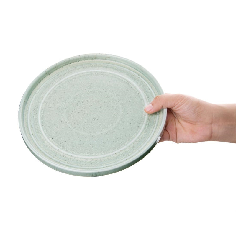 Olympia Cavolo Flat Round Plates Spring Green 220mm (Pack of 6)
