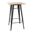 Bolero Bistro Bar Table with Wooden Top Black