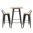 Bolero Bistro Bar Table with Wooden Top Black