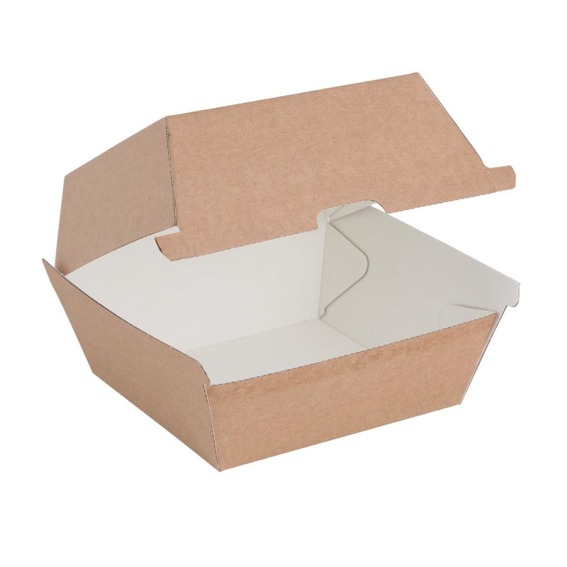 Fiesta Compostable Kraft Burger Boxes Small 105mm (Pack of 200)