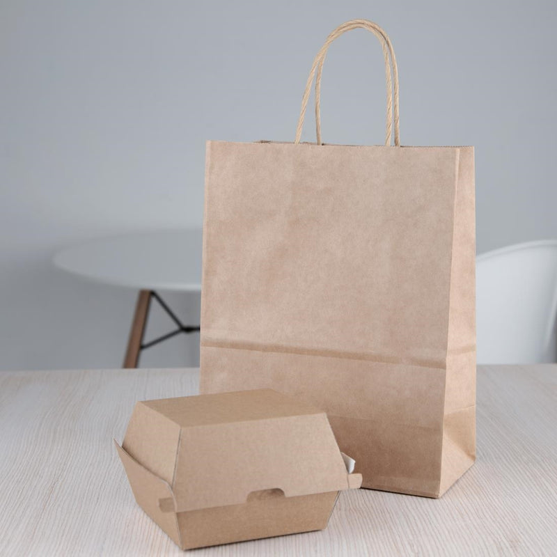 Fiesta Compostable Kraft Burger Boxes Small 105mm (Pack of 200)