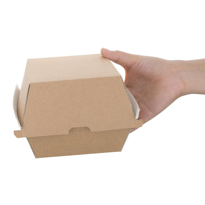 Fiesta Compostable Kraft Burger Boxes Large 112mm (Pack of 150)