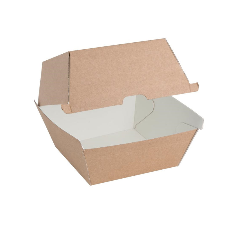 Fiesta Compostable Kraft Burger Boxes Large 112mm (Pack of 150)